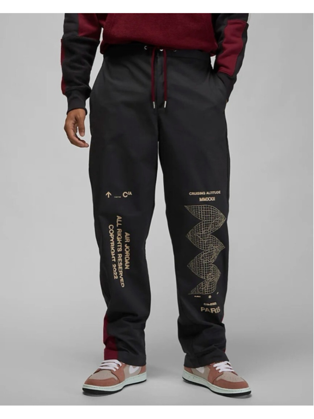 Nike NWT Air Jordan Flight Heritage Pants Off Noir Men's Size XL Loose Fit Black